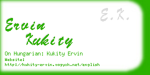 ervin kukity business card